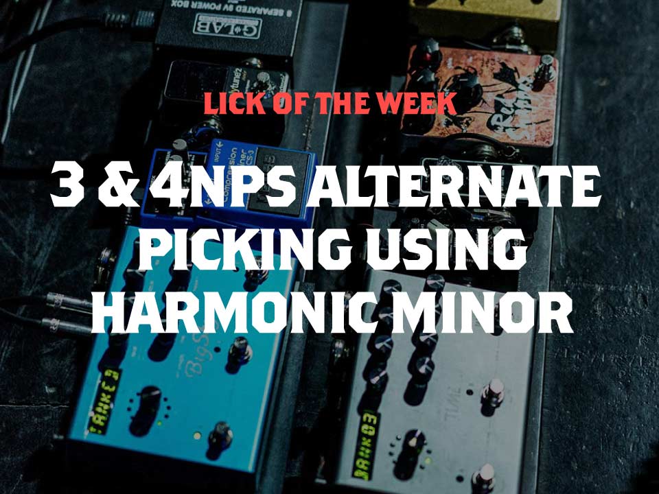 Alternate Picking Lick in The Key of B Harmonic Minor