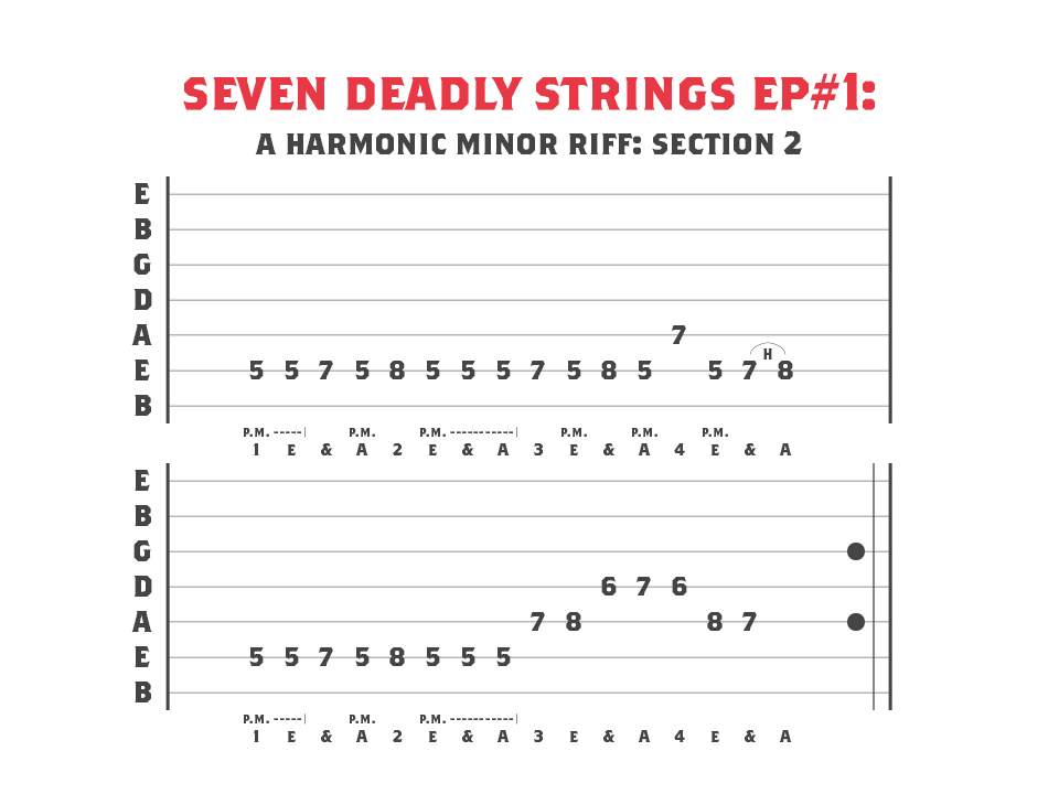 A Harmonic Minor Riff for 7 String Guitar